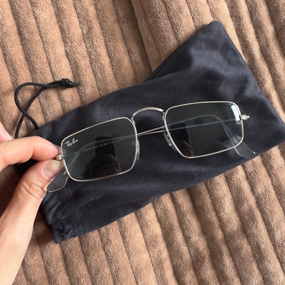 Ray-ban Julie Rectangle Glasses - blue lens / silver frame